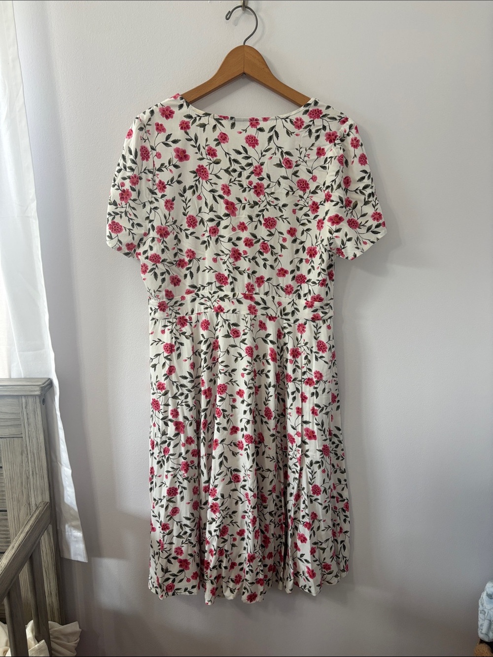 torrid Cream Midi Dress with Pink Floral Print - Picture 4 of 4